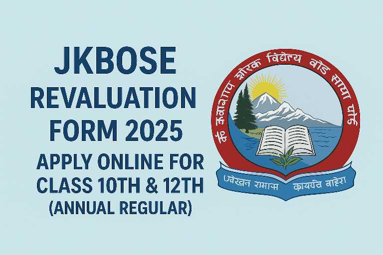 JKBOSE Revaluation Form 2025: Apply Online for Class 10th & 12th (Annual Regular) jkbose re evaluation swipse