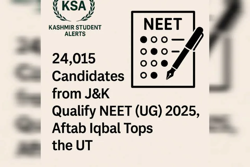 24,015 Candidates from J&K Qualify NEET (UG) 2025, Aftab Iqbal Tops the UT neet.jpg